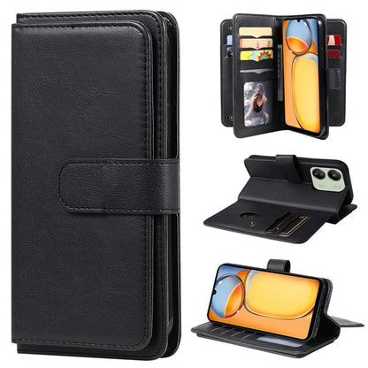 KT Multi-functional Series-1 For Xiaomi Redmi 13C 4G / Poco C65 4G Leather Case Wallet 10 Card Slots