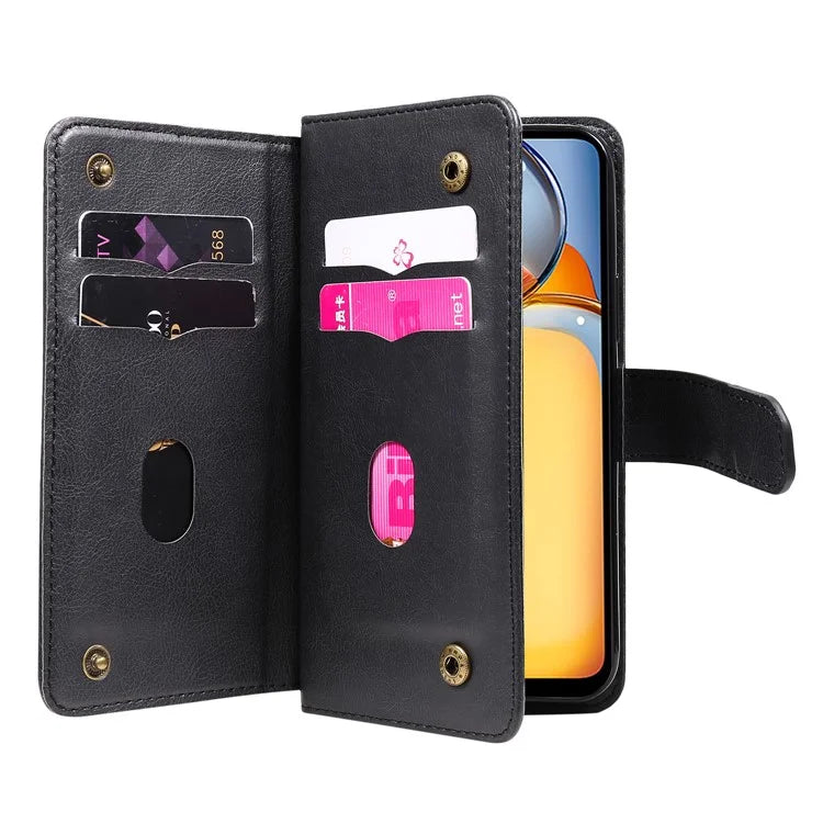 KT Multi-functional Series-1 For Xiaomi Redmi 13C 4G / Poco C65 4G Leather Case Wallet 10 Card Slots