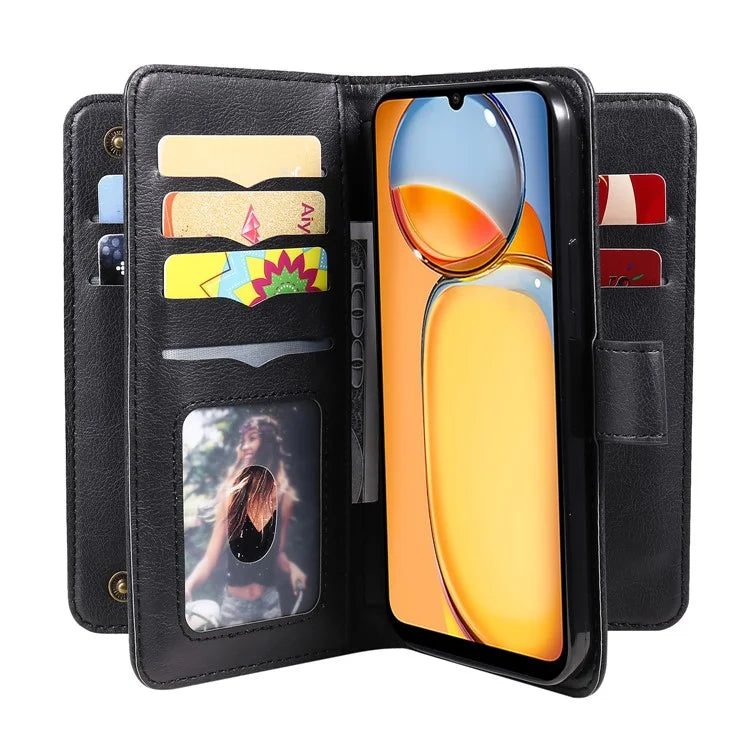 KT Multi-functional Series-1 For Xiaomi Redmi 13C 4G / Poco C65 4G Leather Case Wallet 10 Card Slots