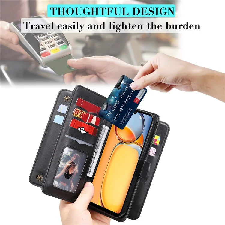 KT Multi-functional Series-1 For Xiaomi Redmi 13C 4G / Poco C65 4G Leather Case Wallet 10 Card Slots