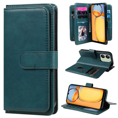 KT Multi-functional Series-1 For Xiaomi Redmi 13C 4G / Poco C65 4G Leather Case Wallet 10 Card Slots