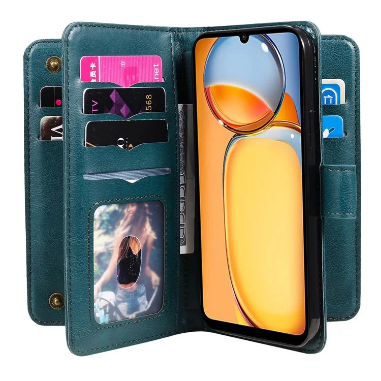 KT Multi-functional Series-1 For Xiaomi Redmi 13C 4G / Poco C65 4G Leather Case Wallet 10 Card Slots