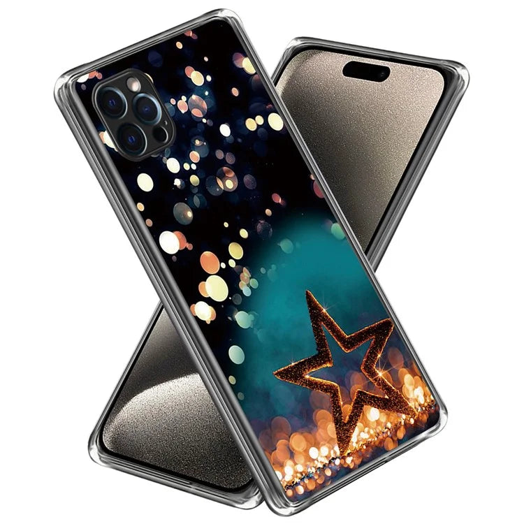 For iPhone 15 Pro Max Phone Cover Shockproof TPU Case with Pattern Printing