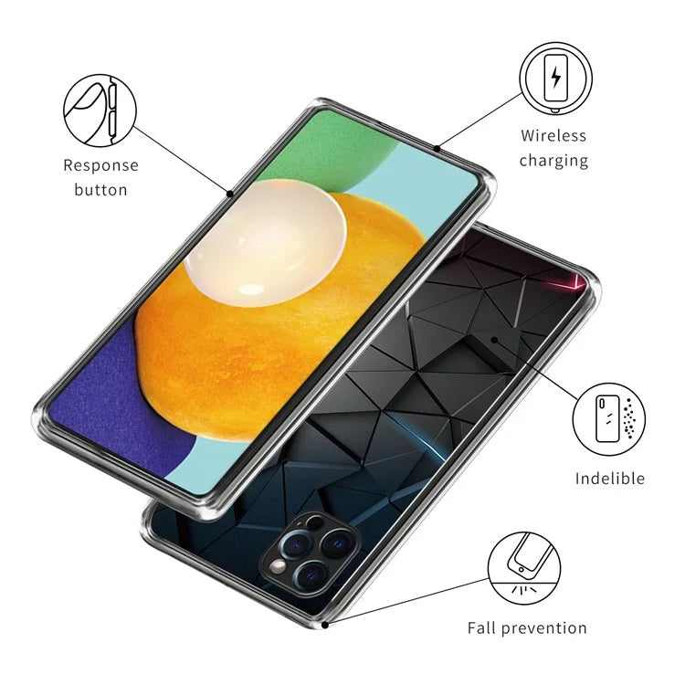 For iPhone 15 Pro Max Phone Cover Shockproof TPU Case with Pattern Printing