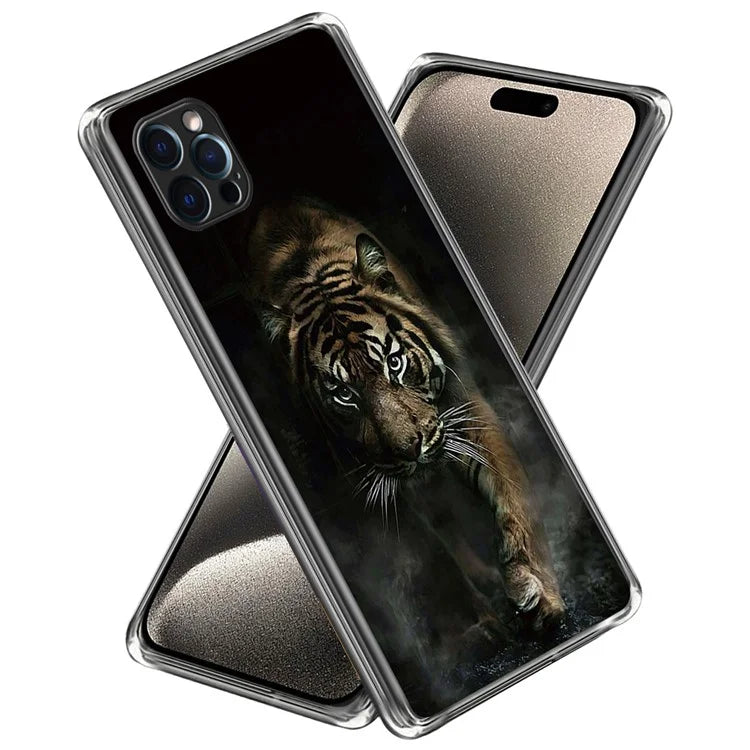 For iPhone 15 Pro Max Phone Cover Shockproof TPU Case with Pattern Printing