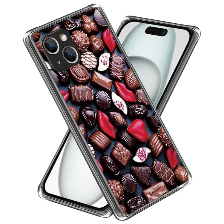 For iPhone 15 Phone Case Slim-Fit Pattern Printing TPU Back Cover