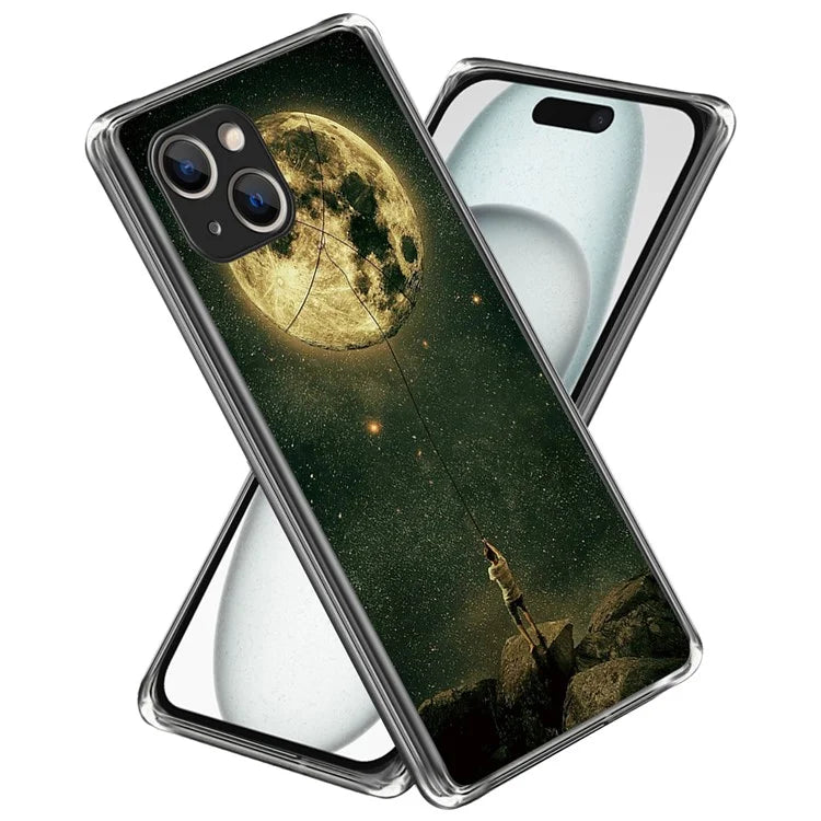 For iPhone 15 Plus Case Anti-drop Pattern Printing TPU Mobile Phone Cover