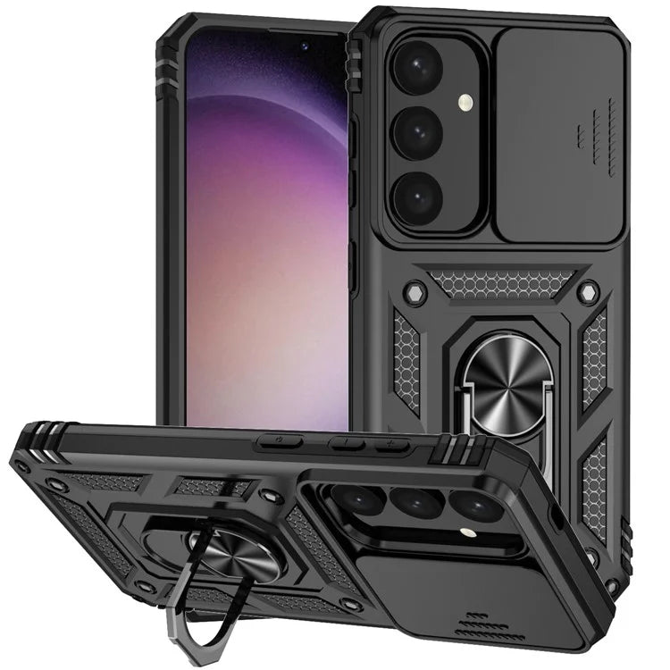 For Samsung Galaxy S24+ Armour Phone Case Camera Protection Kickstand Cover