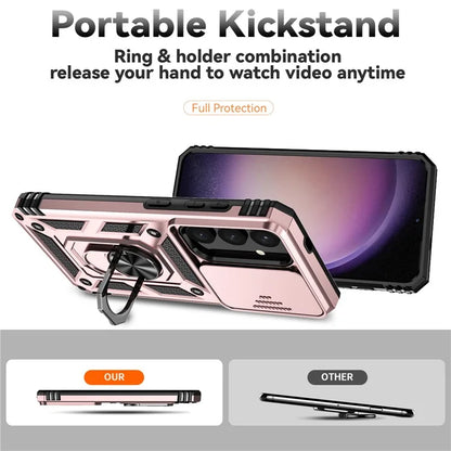 For Samsung Galaxy S24+ Armour Phone Case Camera Protection Kickstand Cover