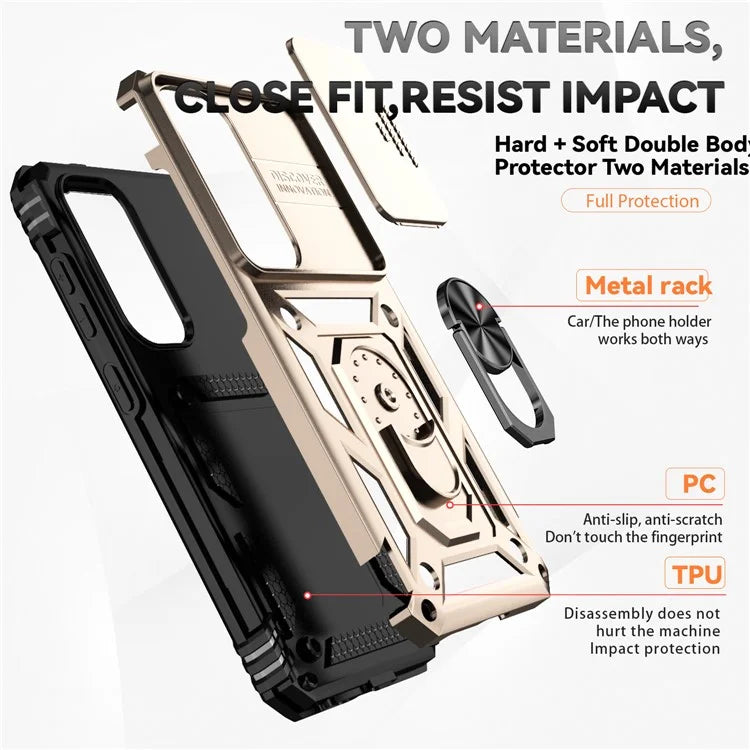 For Samsung Galaxy S24+ Armour Phone Case Camera Protection Kickstand Cover