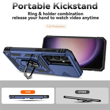 For Samsung Galaxy S24+ Armour Phone Case Camera Protection Kickstand Cover
