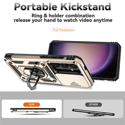 For Samsung Galaxy S24+ Armour Phone Case Camera Protection Kickstand Cover