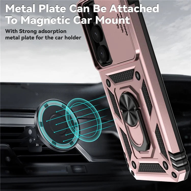 For Samsung Galaxy S24+ Armour Phone Case Camera Protection Kickstand Cover