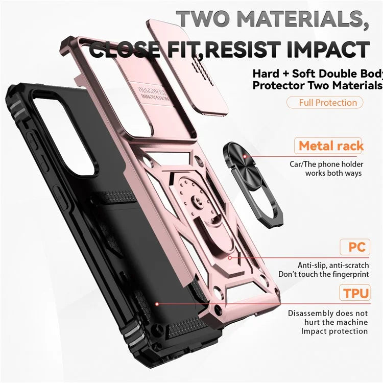 For Samsung Galaxy S24+ Armour Phone Case Camera Protection Kickstand Cover
