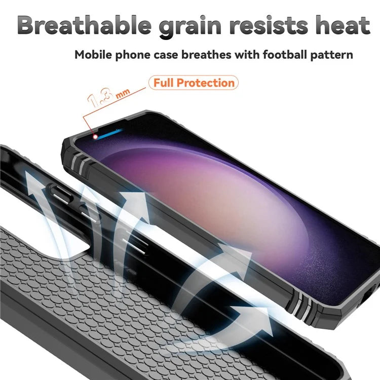For Samsung Galaxy S24 Case with Camera Slide Protector Kickstand PC+TPU Phone Cover