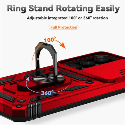 For Samsung Galaxy S24 Case with Camera Slide Protector Kickstand PC+TPU Phone Cover
