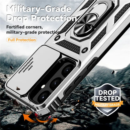 For Samsung Galaxy S24 Case with Camera Slide Protector Kickstand PC+TPU Phone Cover