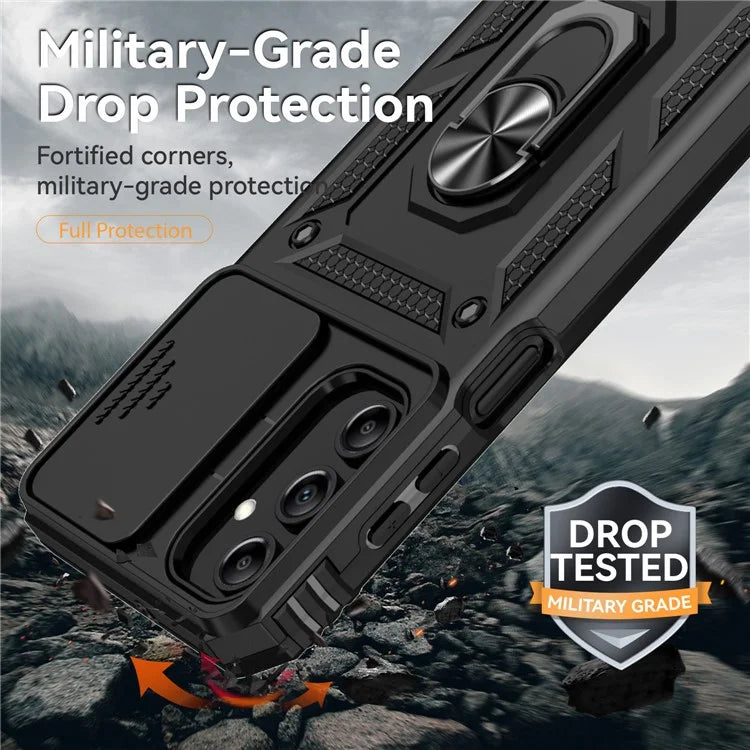 For Samsung Galaxy A15 5G Phone Case with Slide Camera Cover Military Grade Drop Protection