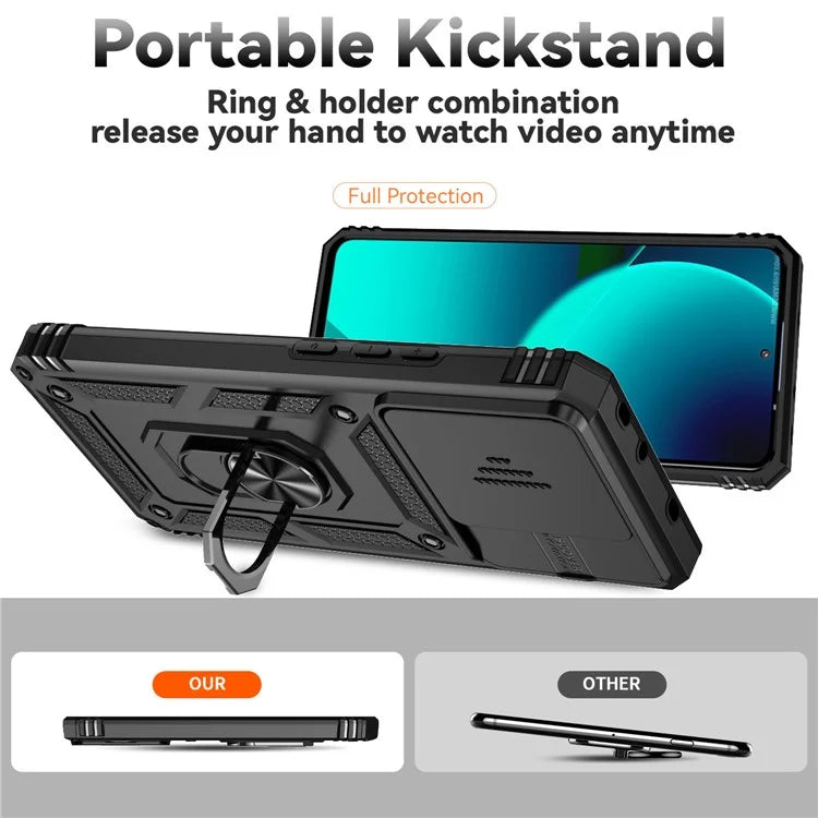 For Xiaomi 13T Pro / 13T / Redmi K60 Ultra Phone Case Camera Protection Ring Kickstand Cover