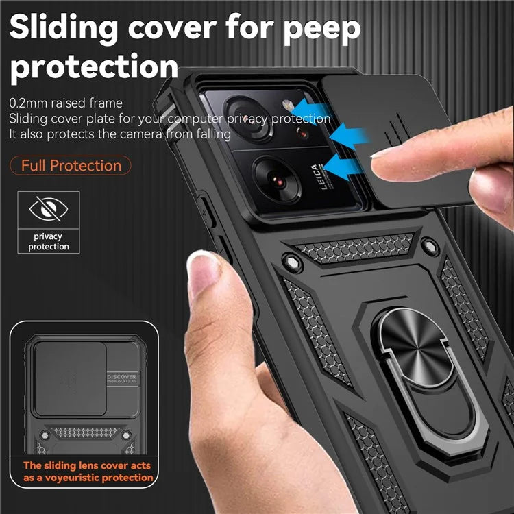 For Xiaomi 13T Pro / 13T / Redmi K60 Ultra Phone Case Camera Protection Ring Kickstand Cover