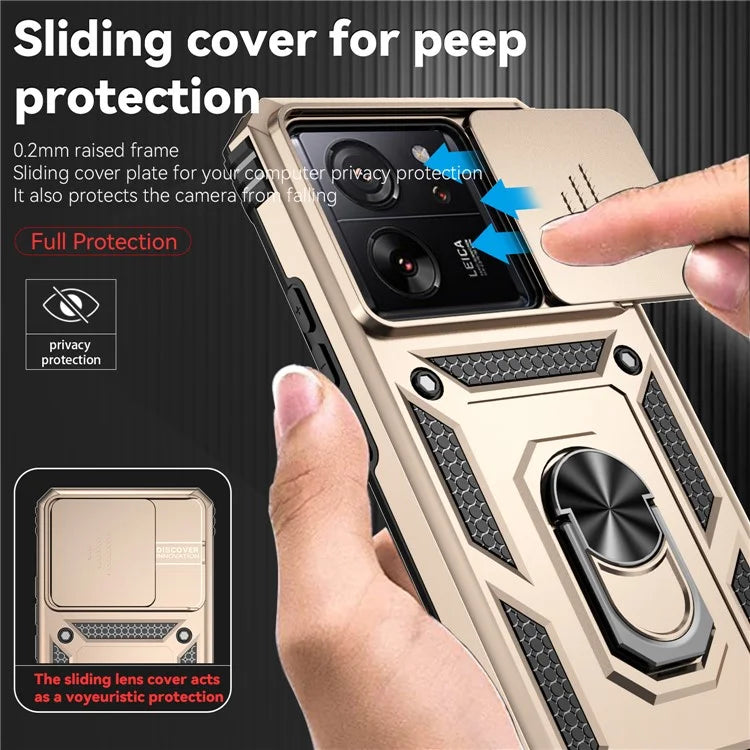 For Xiaomi 13T Pro / 13T / Redmi K60 Ultra Phone Case Camera Protection Ring Kickstand Cover