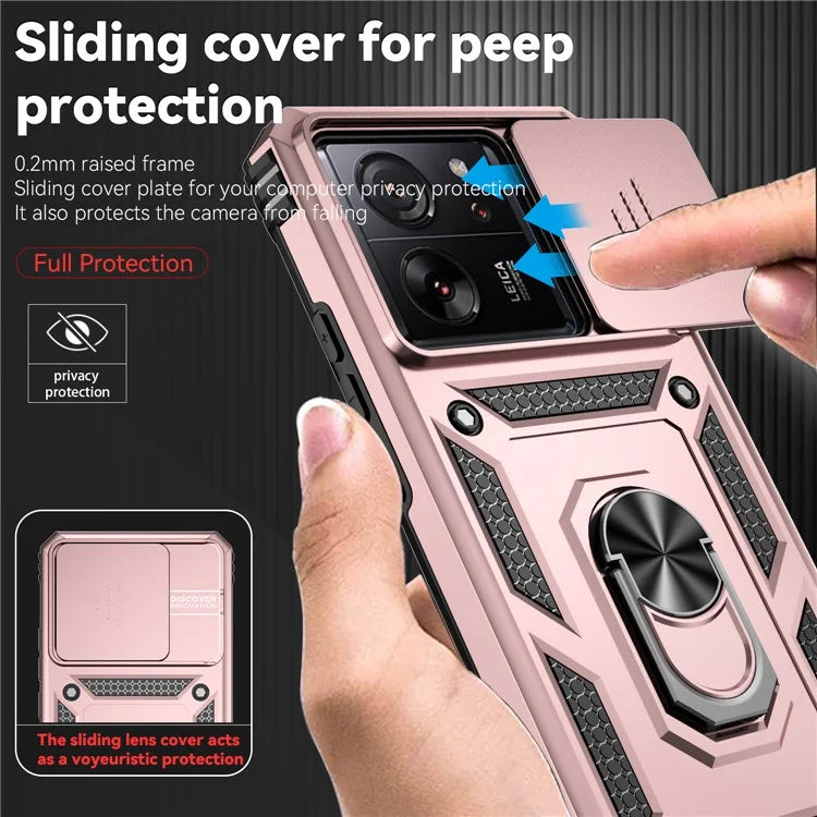 For Xiaomi 13T Pro / 13T / Redmi K60 Ultra Phone Case Camera Protection Ring Kickstand Cover