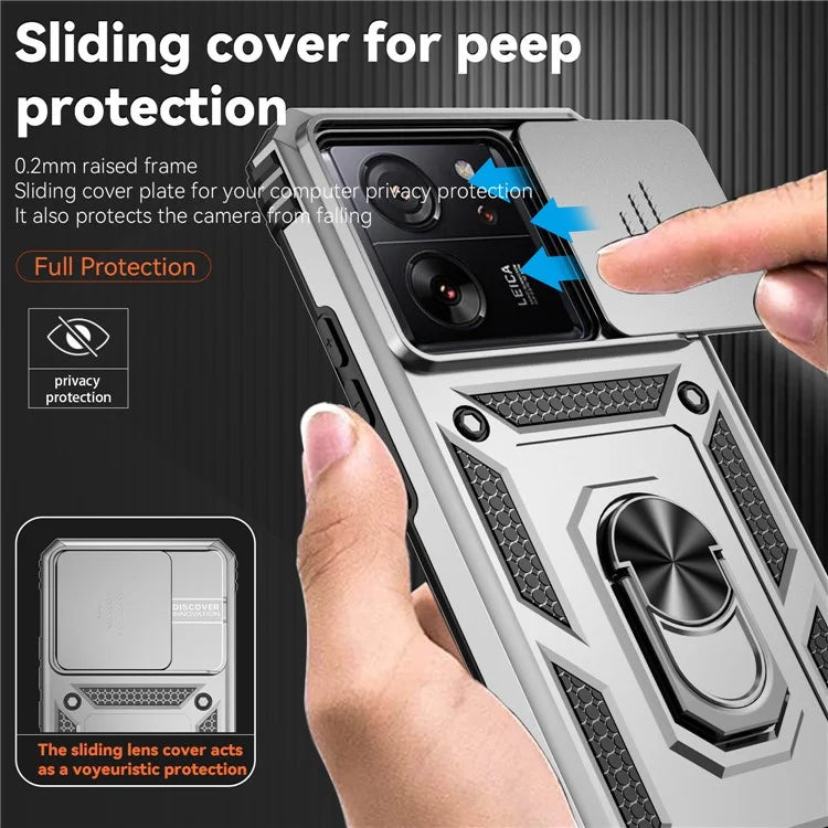 For Xiaomi 13T Pro / 13T / Redmi K60 Ultra Phone Case Camera Protection Ring Kickstand Cover