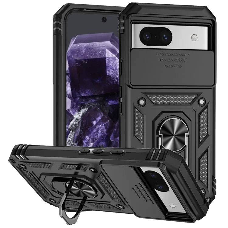 For Google Pixel 8a Phone Case PC+TPU Dual Layer Shockproof Cover Slide Camera Protection
