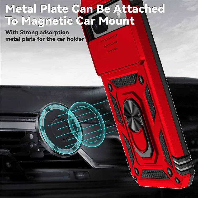 For Google Pixel 8a Phone Case PC+TPU Dual Layer Shockproof Cover Slide Camera Protection