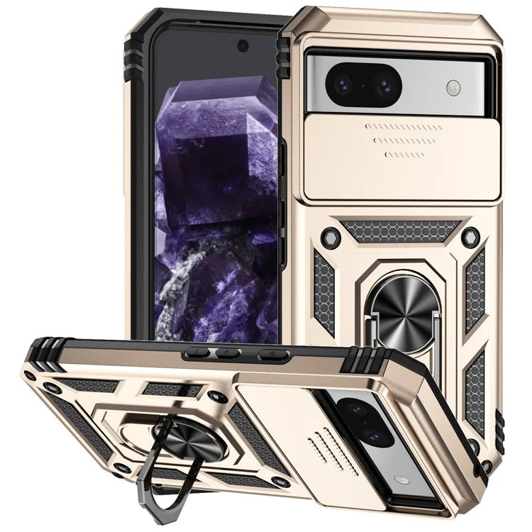 For Google Pixel 8a Phone Case PC+TPU Dual Layer Shockproof Cover Slide Camera Protection