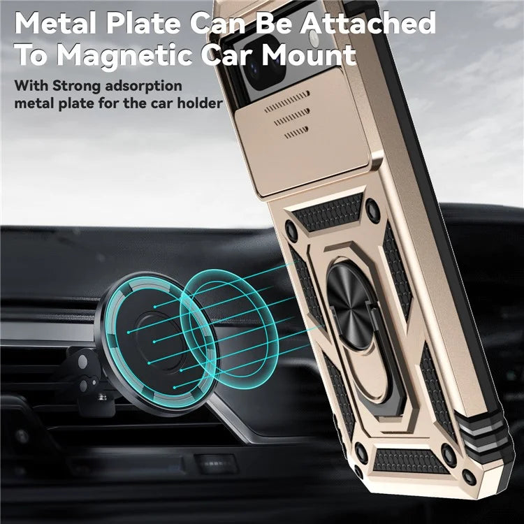 For Google Pixel 8a Phone Case PC+TPU Dual Layer Shockproof Cover Slide Camera Protection