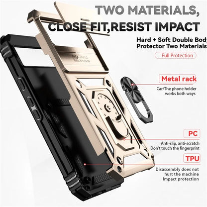 For Google Pixel 8a Phone Case PC+TPU Dual Layer Shockproof Cover Slide Camera Protection