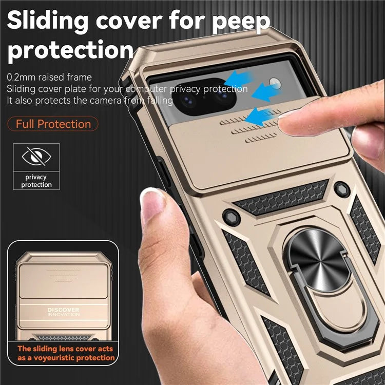 For Google Pixel 8a Phone Case PC+TPU Dual Layer Shockproof Cover Slide Camera Protection