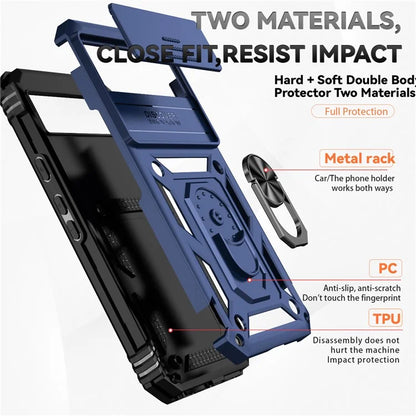 For Google Pixel 8a Phone Case PC+TPU Dual Layer Shockproof Cover Slide Camera Protection