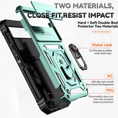 For Google Pixel 8a Phone Case PC+TPU Dual Layer Shockproof Cover Slide Camera Protection