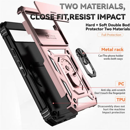 For Google Pixel 8a Phone Case PC+TPU Dual Layer Shockproof Cover Slide Camera Protection