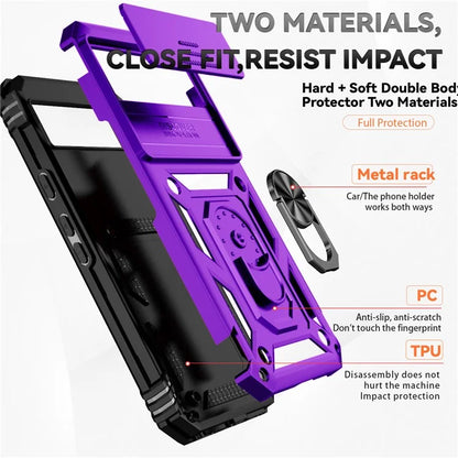 For Google Pixel 8a Phone Case PC+TPU Dual Layer Shockproof Cover Slide Camera Protection