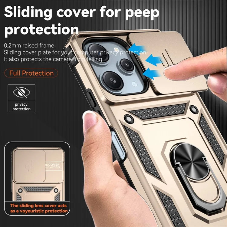 For Xiaomi Redmi 12 4G / 5G (Global) / Poco M6 Pro 5G Phone Case with Slide Camera Cover Anti-Scratch