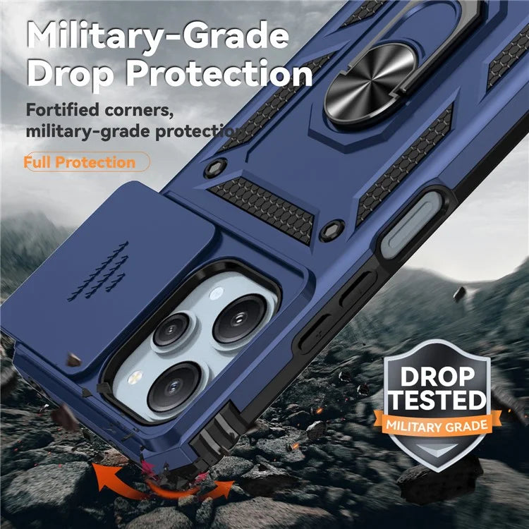 For Xiaomi Redmi 12 4G / 5G (Global) / Poco M6 Pro 5G Phone Case with Slide Camera Cover Anti-Scratch