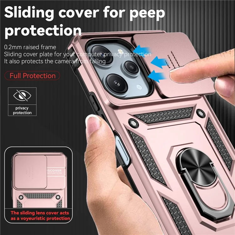 For Xiaomi Redmi 12 4G / 5G (Global) / Poco M6 Pro 5G Phone Case with Slide Camera Cover Anti-Scratch