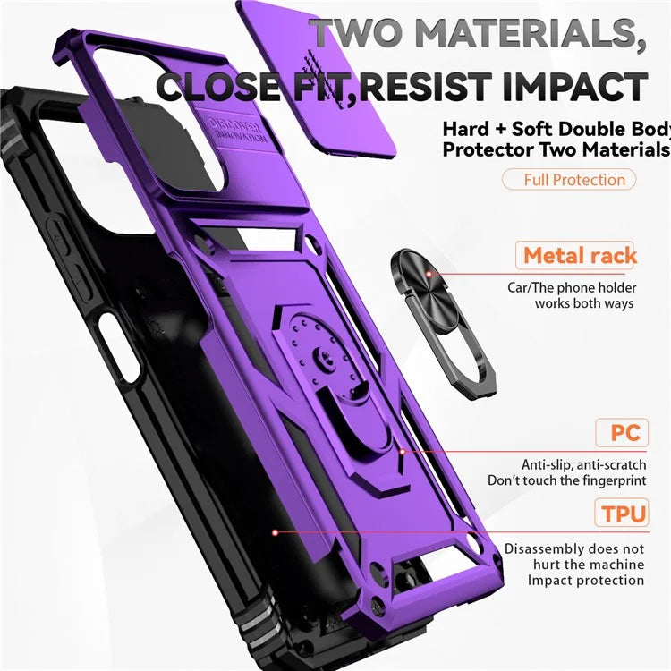 For Xiaomi Redmi 12 4G / 5G (Global) / Poco M6 Pro 5G Phone Case with Slide Camera Cover Anti-Scratch