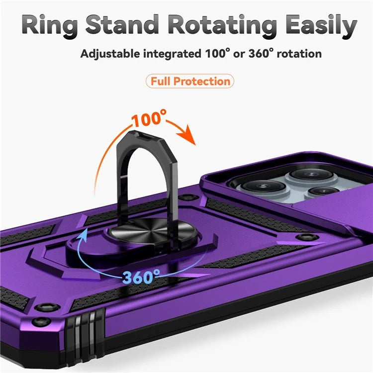 For Xiaomi Redmi 12 4G / 5G (Global) / Poco M6 Pro 5G Phone Case with Slide Camera Cover Anti-Scratch