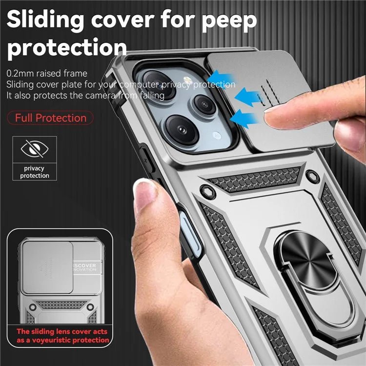 For Xiaomi Redmi 12 4G / 5G (Global) / Poco M6 Pro 5G Phone Case with Slide Camera Cover Anti-Scratch