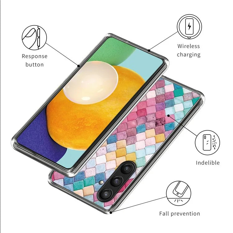 For Samsung Galaxy S24 Case Pattern Flexible TPU Phone Back Cover Shell