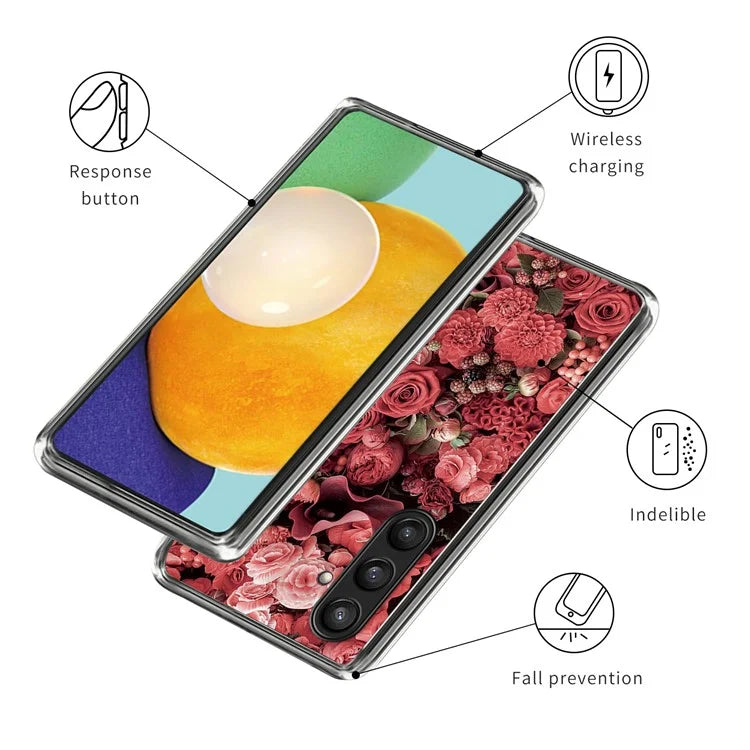 For Samsung Galaxy S24 Case Pattern Flexible TPU Phone Back Cover Shell
