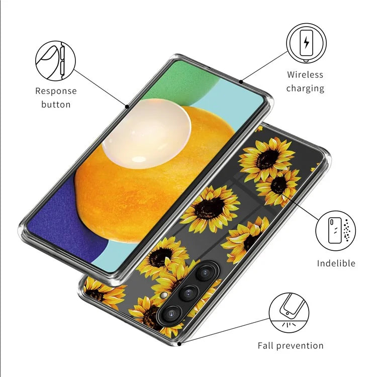 For Samsung Galaxy S24 Case Pattern Flexible TPU Phone Back Cover Shell
