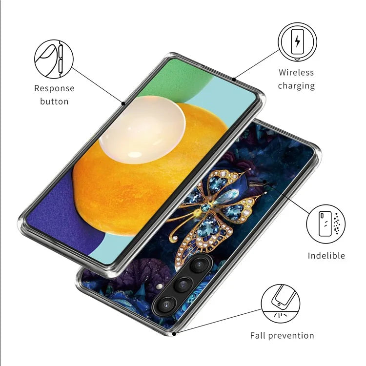 For Samsung Galaxy S24 Case Pattern Flexible TPU Phone Back Cover Shell