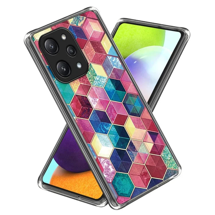 For Xiaomi Redmi 12 5G (Global) TPU Back Case Pattern Shockproof Phone Cover