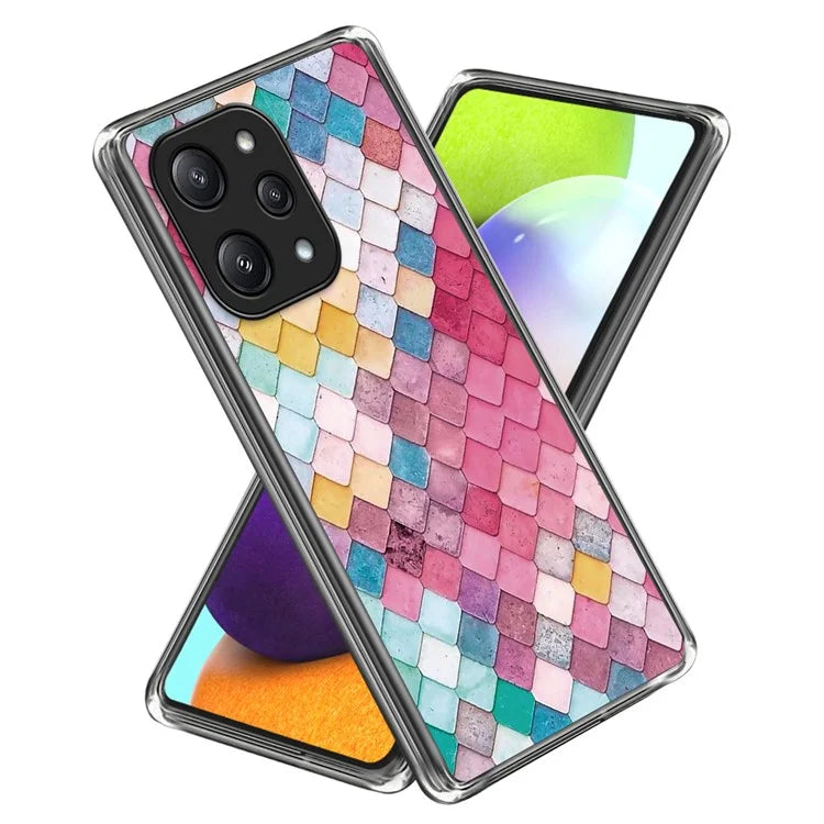 For Xiaomi Redmi 12 5G (Global) TPU Back Case Pattern Shockproof Phone Cover
