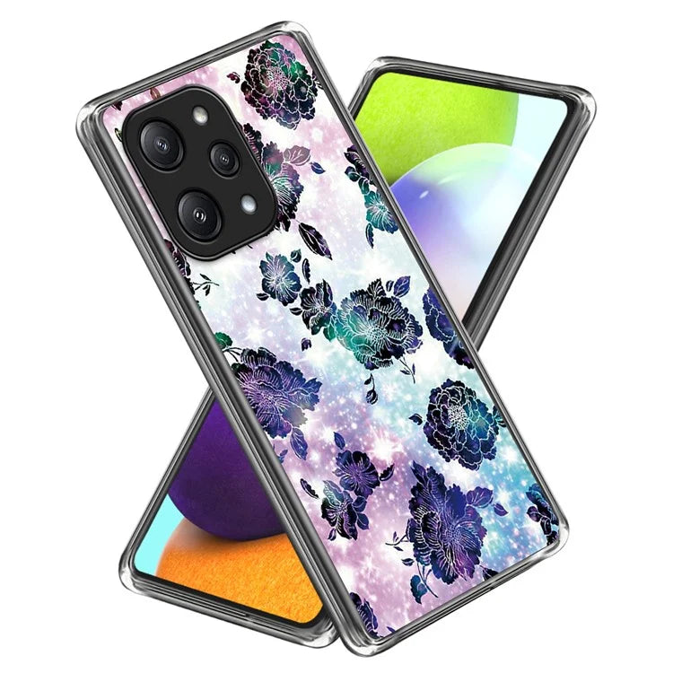 For Xiaomi Redmi 12 5G (Global) TPU Back Case Pattern Shockproof Phone Cover